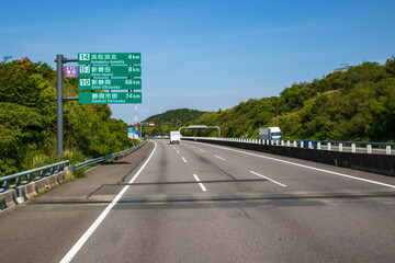 The Shin-Tomei Expressway running through Hamamatsu City, Shizuoka Prefecture