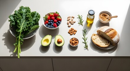 Healthy ingredients for a vibrant, nutritious meal preparation