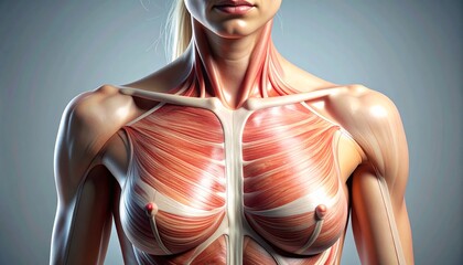 Anatomy Illustrated Muscular System of the Upper Human Body