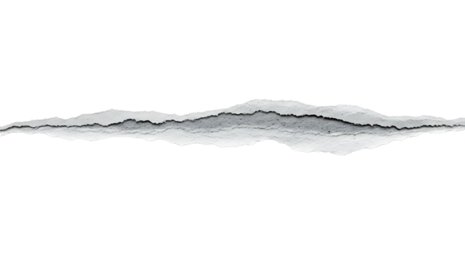 Torn paper edge with rough texture against a stark black background