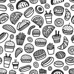 seamless background with mixed world foods