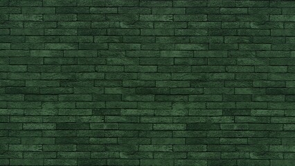 Dark Green Brick Wall Texture Background