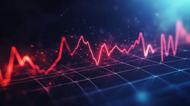 Analyzing market trends digital finance data visualization tech environment abstract view insights for investors - Powered by Adobe