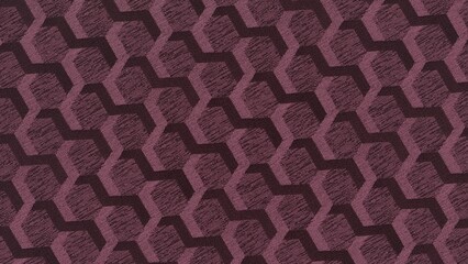 Deep Burgundy Abstract Hexagonal Geometric Pattern with Subtle Texture and Visual Depth