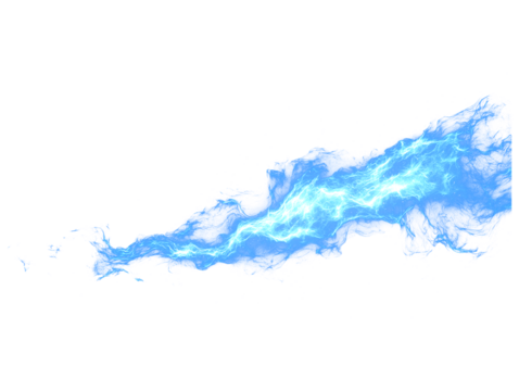 Abstract blue electric plasma energy flow with lightning effect