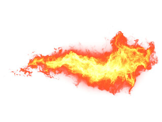 Dynamic fiery blast with intense red and yellow flames