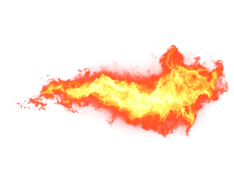 Dynamic fiery blast with intense red and yellow flames - Powered by Adobe