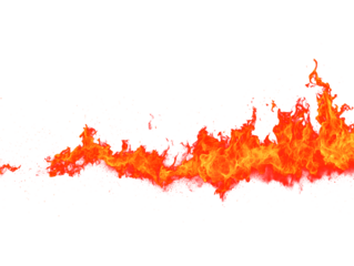 Dynamic fire border with vibrant red and orange flames, embers, and rising sparks