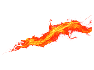 Dynamic abstract fire wave with glowing yellow and intense red