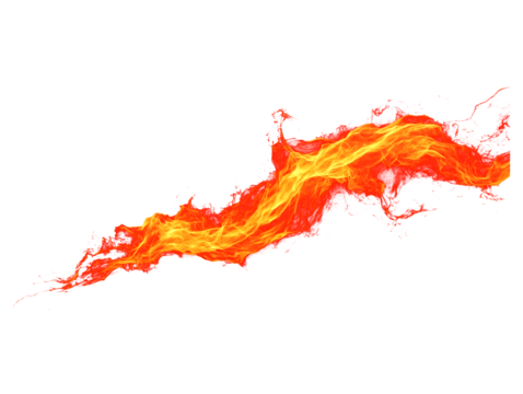 Dynamic abstract fire wave with glowing yellow and intense red