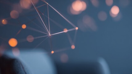 contradictory. Abstract data analytics concept with flowing connections and symbolic elements on a modern background. pitch deck slides.
