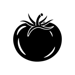 Silhouette of a ripe tomato icon vector illustration healthy food vegetable fruit.