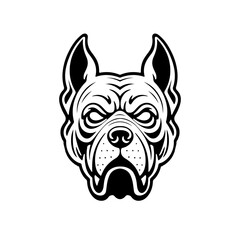 Silhouette of a pit bull dog head mascot face profile tattoo vector.