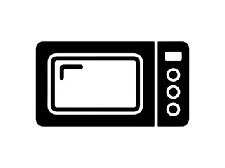 Silhouette of a microwave oven icon or kitchen appliance cooking heating food symbol.