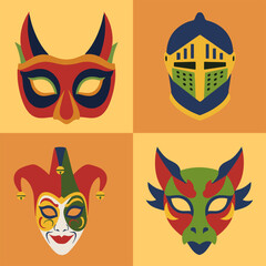 illustration vector graphic of theater masks
