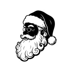 Silhouette of a santa claus head portrait vector illustration christmas symbol.