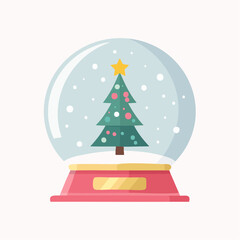 illustration of christmas ball decoration in snowy winter scene