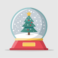 illustration of christmas ball decoration in snowy winter scene