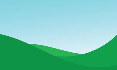 Obraz premium Simple green hill landscape, hills mountains, landscape nature&nbsp;outdoors .vector illustration.&nbsp;EPS&nbsp;10&nbsp;.