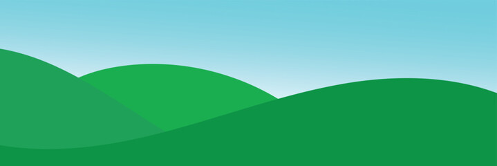 Obraz premium Simple green hill landscape, hills mountains, landscape nature&nbsp;outdoors .vector illustration.&nbsp;EPS&nbsp;10&nbsp;.