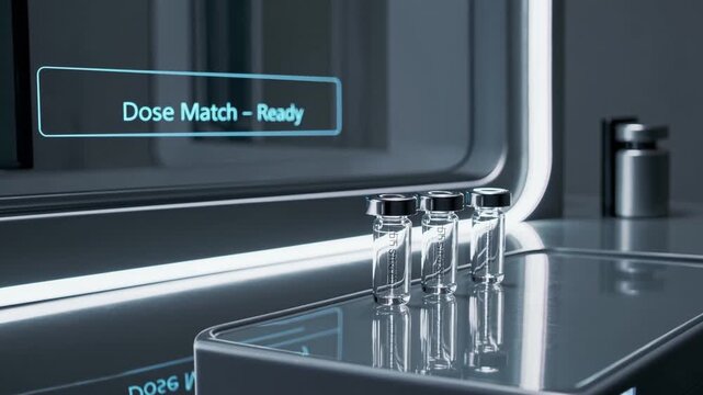 Vials prepared for dosing in a high-tech laboratory setting during a research session