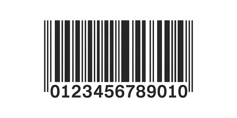 A standard black and white barcode with numbers below, isolated on white background