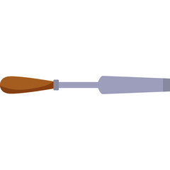 A Simple Flat Design Illustration of a Soldering Iron with a Brown Handle and Silver Metal Tip on a Transparent Background
