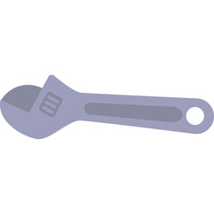 Adjustable wrench tool depicted on a transparent background in a realistic vector illustration style suitable for mechanical or DIY contexts