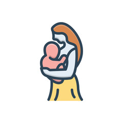 Color illustration icon for newborn care