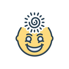 Color illustration icon for child psychiatry
