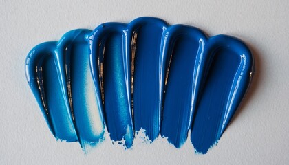 Blue Paint Swatches on White Background Artistic Color Sample for Creative Design