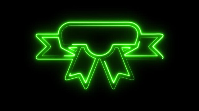 Vibrant neon green ribbon glows with modern energy, perfect for highlighting achievement or adding a futuristic touch to your designs