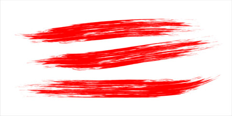 modern.Three Red Brush Strokes Across White Background&mdash;Bold Abstract Art for Modern Design
