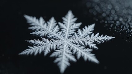 Macro shot of a detailed delicate snowflake crystal forming and growing - Powered by Adobe