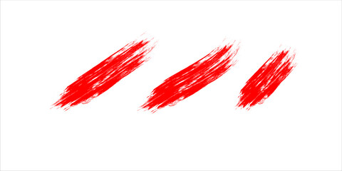 modern.Three Red Brush Strokes Across White Background—Bold Abstract Art for Modern Design
