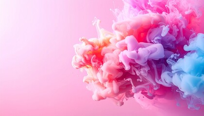 Obraz premium Colorful Smoke on Pink Background.