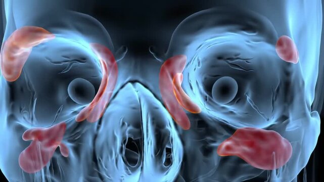 Animated Sinus Infection Visualization Inflammation and Nasal Passage Blockage