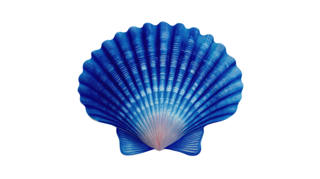 Ocean's Gem: A vibrant blue seashell, radiating with intricate texture and the captivating charm of the deep sea.
