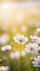 white flowers in the morning