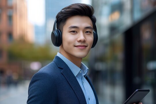 Close-up portrait of a Latin American man sitting in a modern office and smiling at the camera, exuding confidence and professionalism in a workplace environment, Generative AI