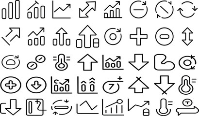 Diagrams Illustration Business Charts Data Analytics Vector Isolated on Transparent