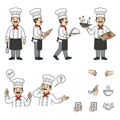 Set of Chief cooking character. illustration design .