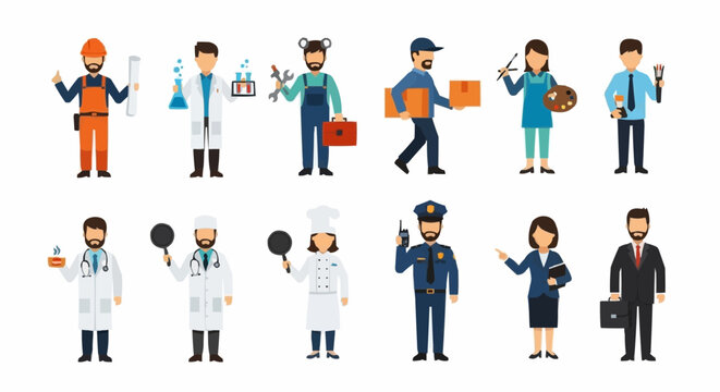 Diverse Group of Professionals Representing Various Occupations and Careers.