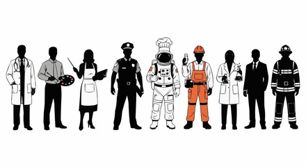 Diverse Group of Professionals Representing Various Occupations and Careers.