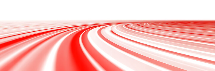 Abstract red and white curved lines creating a sense of speed and motion