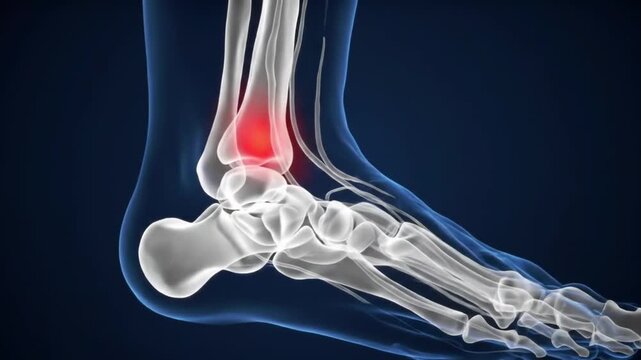 Ankle Sprain Animation Medical Visualization of Foot Bones and Ligament Injury