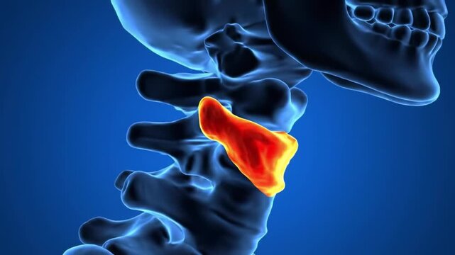 Cervical Spine Anatomy Animated Medical Visualization of Vertebrae and Spinal Structure