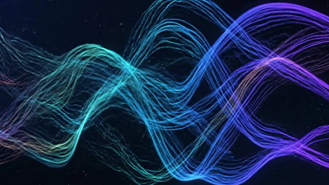 Seamless transitions of fluid, generative art patterns, mimicking natural phenomena like aurora borealis or deep sea currents with a futuristic aesthetic.