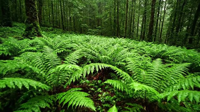 Close up of fern spores (sori) on the underside of a frond, revealing the reproductive structures in a scientific yet aesthetic way. Biological detail, microscopic wonders of nature, unique plant?
