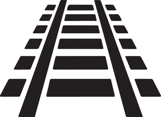 Minimalist Continuous Line Art of Railroad Tracks with Cross Ties in Perspective